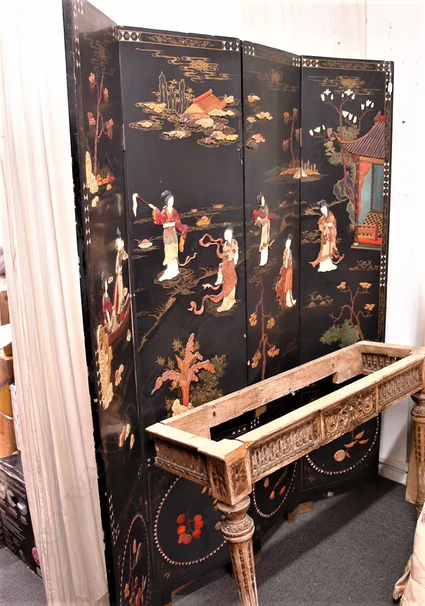 JAPANESE BLACK LACQUER SCREEN Image 1++