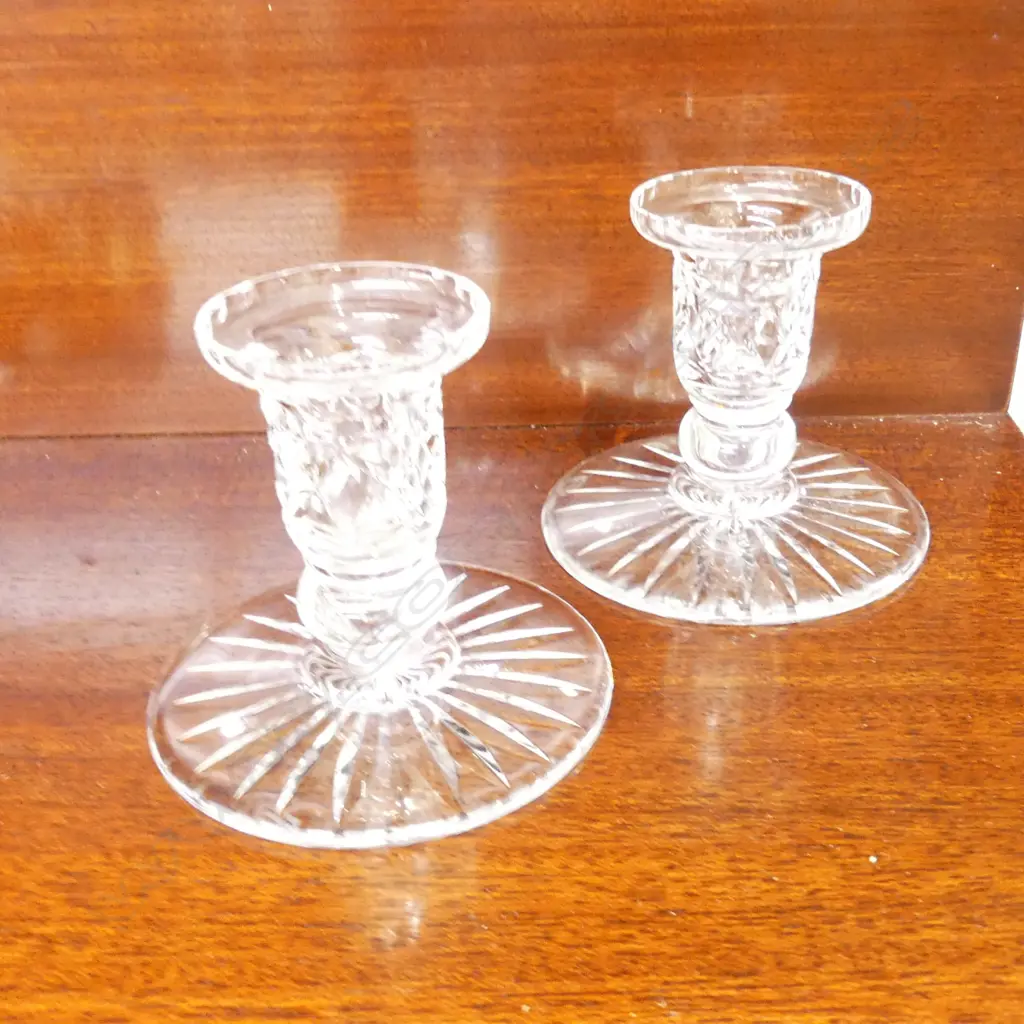 2 CRYSTAL CANDLESTICKS  Image 1++