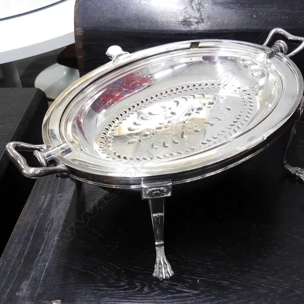 VINT. S/PLATE BACON TUREEN REVOLVING LID Image 1++