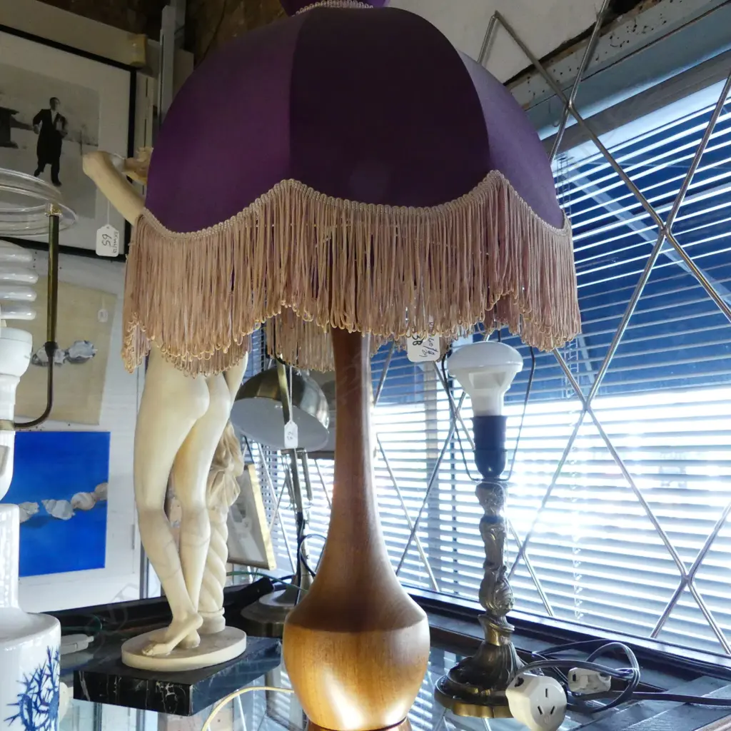 TURNED WOODEN LAMP Image 1++