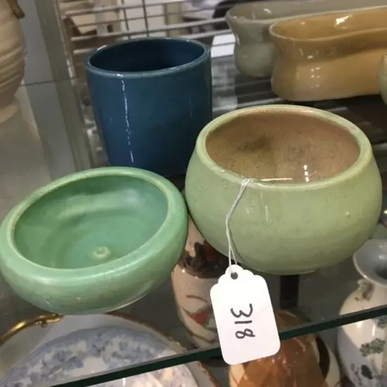 3 OLIVE JONES SMALL VASES 