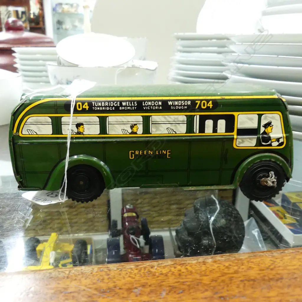 EARLY 20THC ENGLISH TIN PLATE 'GREEN LINE' FRICTION GRIVE Image 1++