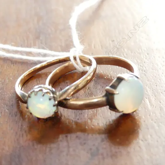 2 1920'S 9CT GOLD & OPAL RINGS