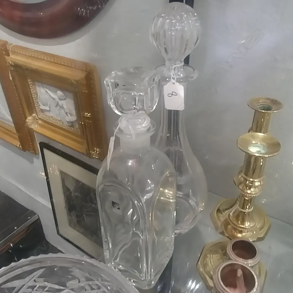 2 GLASS DECANTERS Image 1++