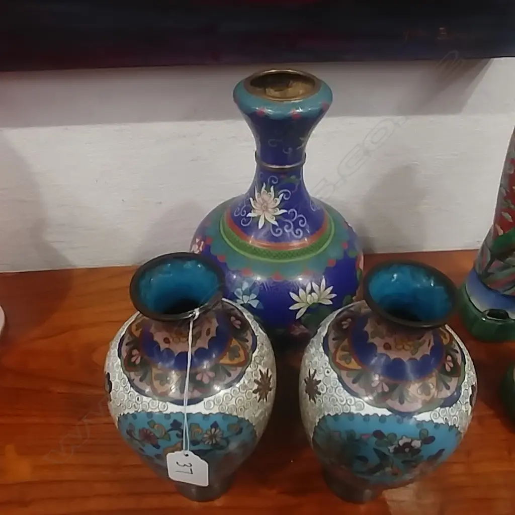 PR CLOISONNE VASES + 1 OTHER Image 1++