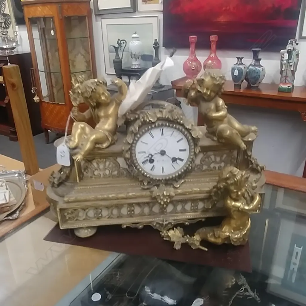 FRENCH ORMOLU MANTEL CLOCK (AF) Image 1++