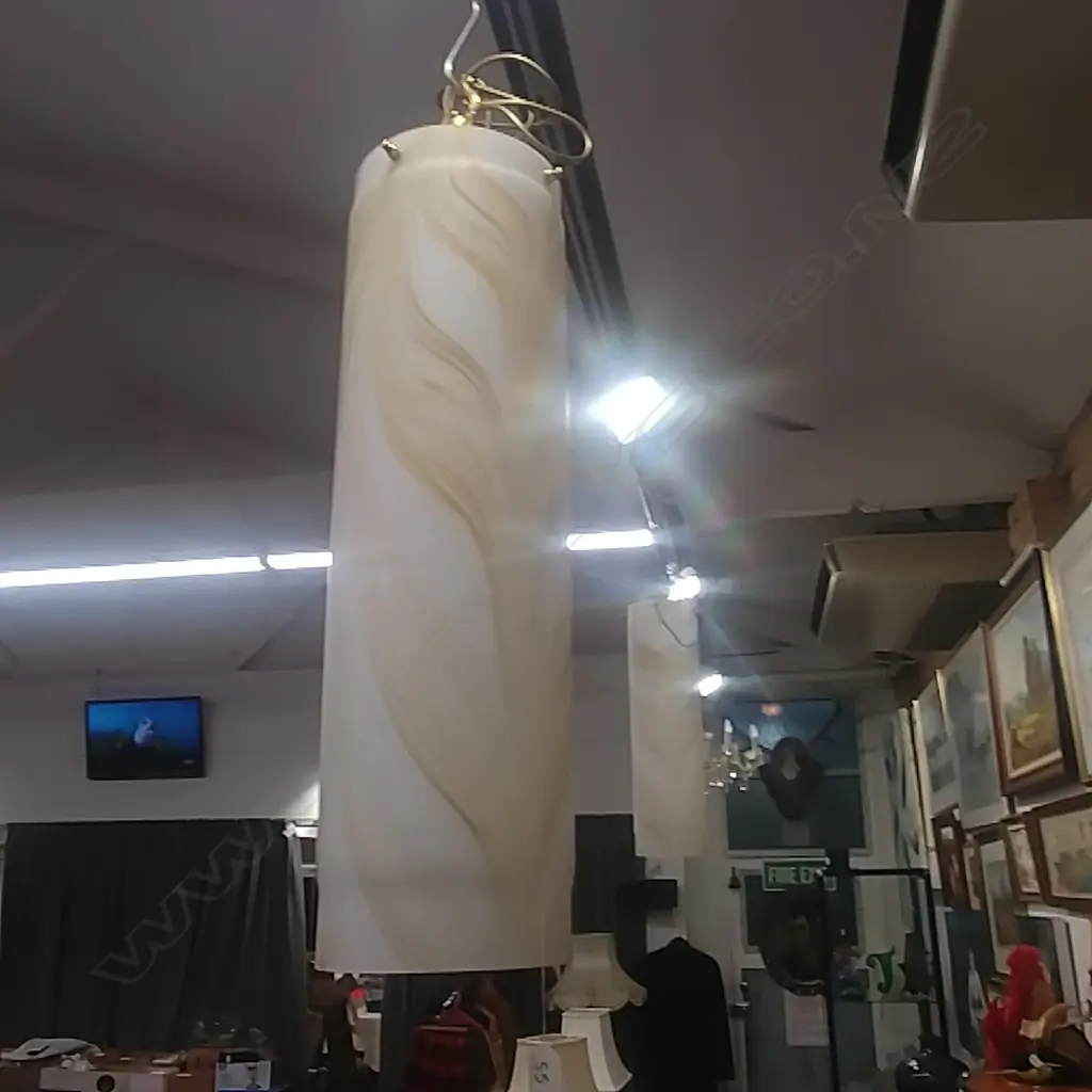 2 ITALIAN CAST GLASS LAMPSHADES COST $1000 Image 1++