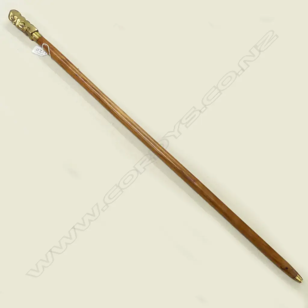 BRASS MAORI WALKING STICK, L.96CM Image 1++