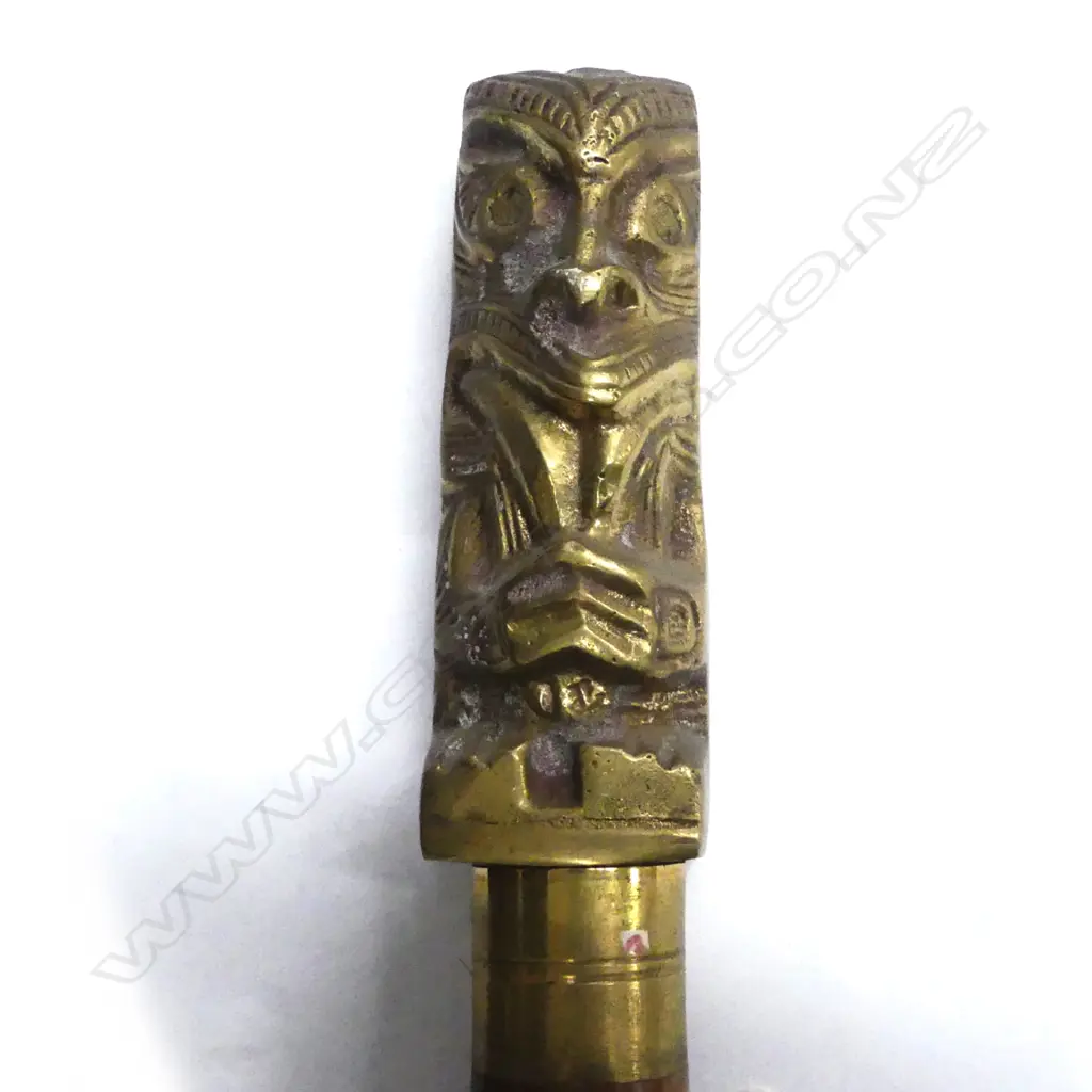 BRASS MAORI WALKING STICK, L.96CM Image 1++