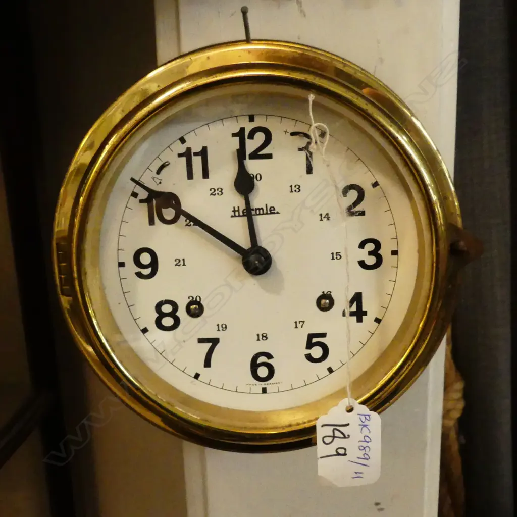 BRASS SHIP CLOCK, 18CM (FACE DIA.12CM) Image 1++