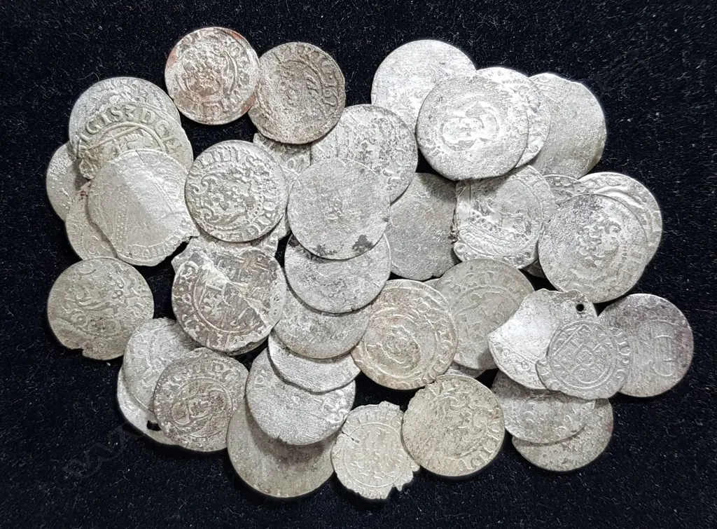 LOT OF 44 MEDIEVAL SILVER COINS Image 1++