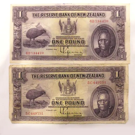 2 1934 1 POUND NOTES