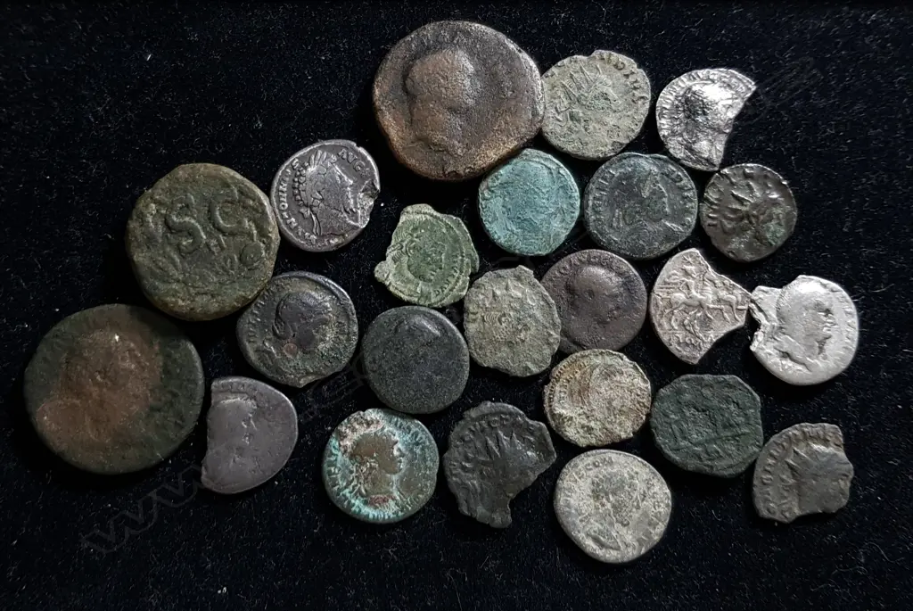23 BRONZE & SILVER ANCIENT ROMAN COINS Image 1++