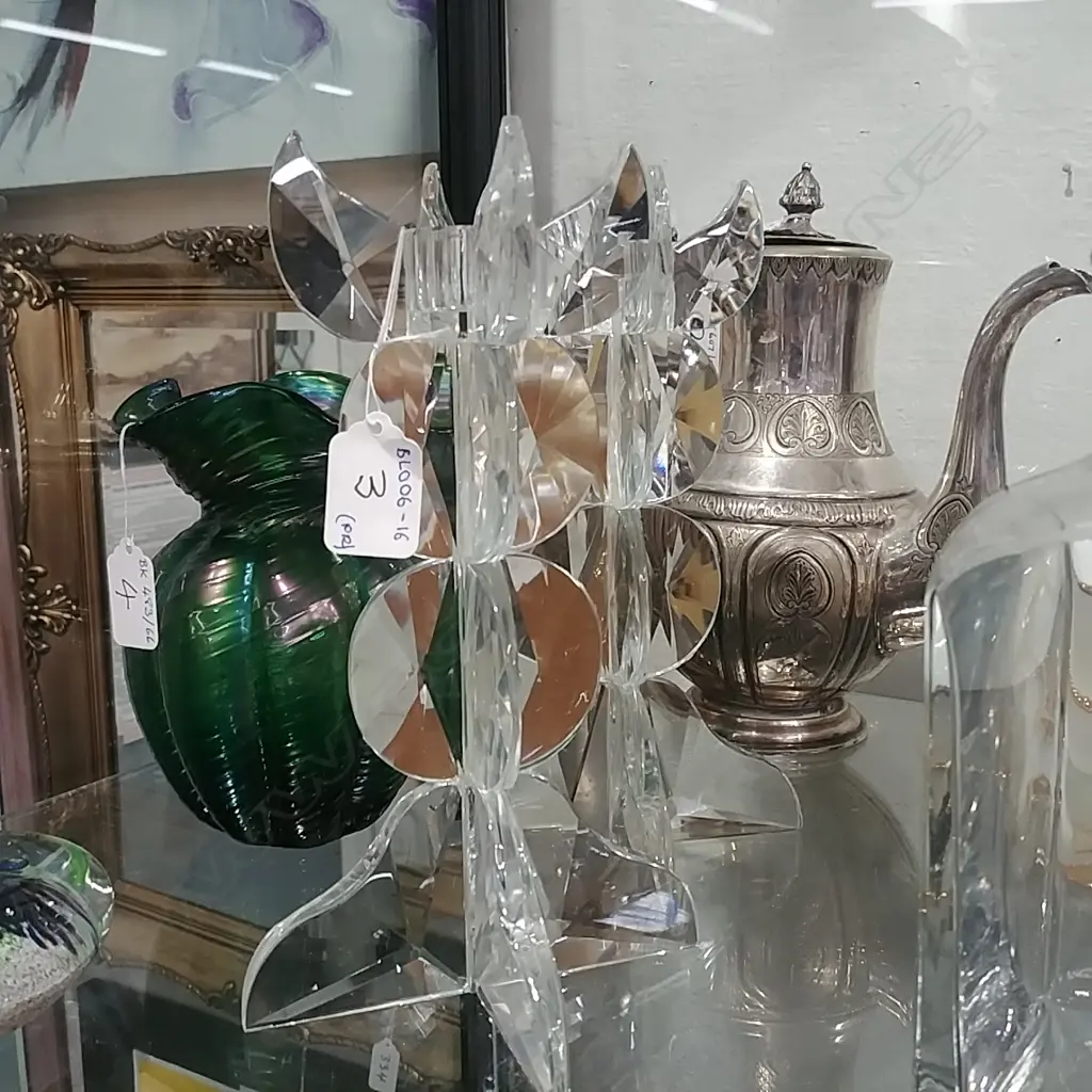 PAIR MODERNIST CRYSTAL CANDLESTICKS Image 1++