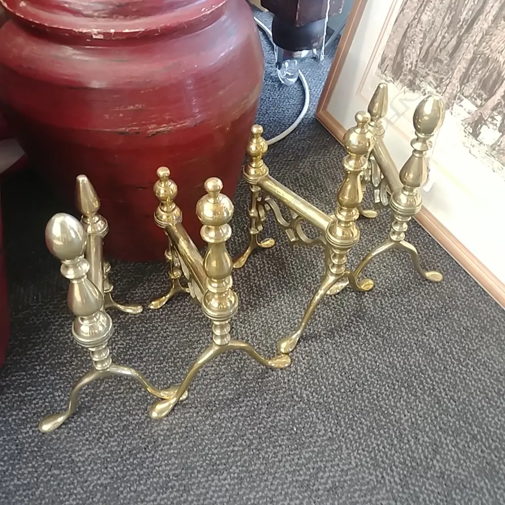 2 PRS BRASS FIREDOGS Image 1++