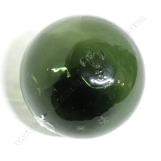 SMALL GLASS FISHING BUOY w EMBOSSED ANCHOR MOTIF