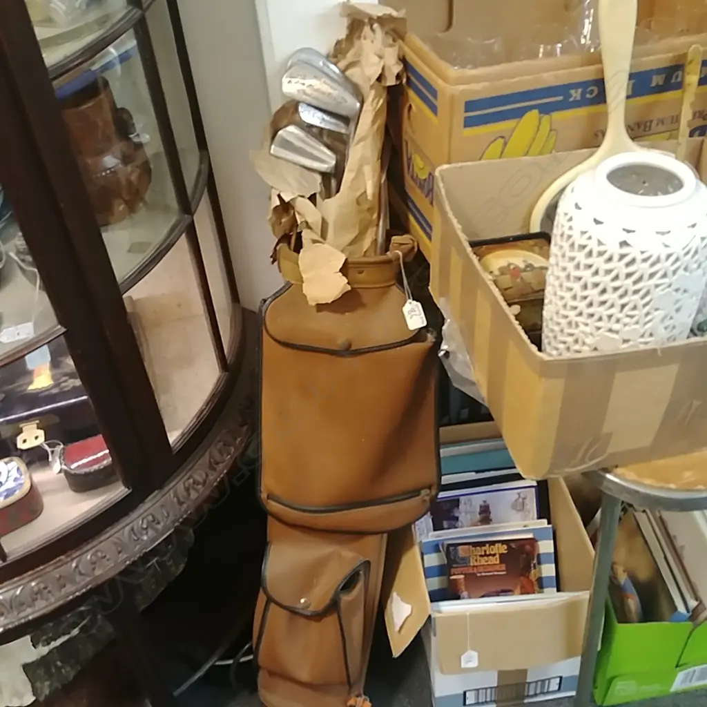 BAG VINTAGE GOLF CLUBS Image 1++