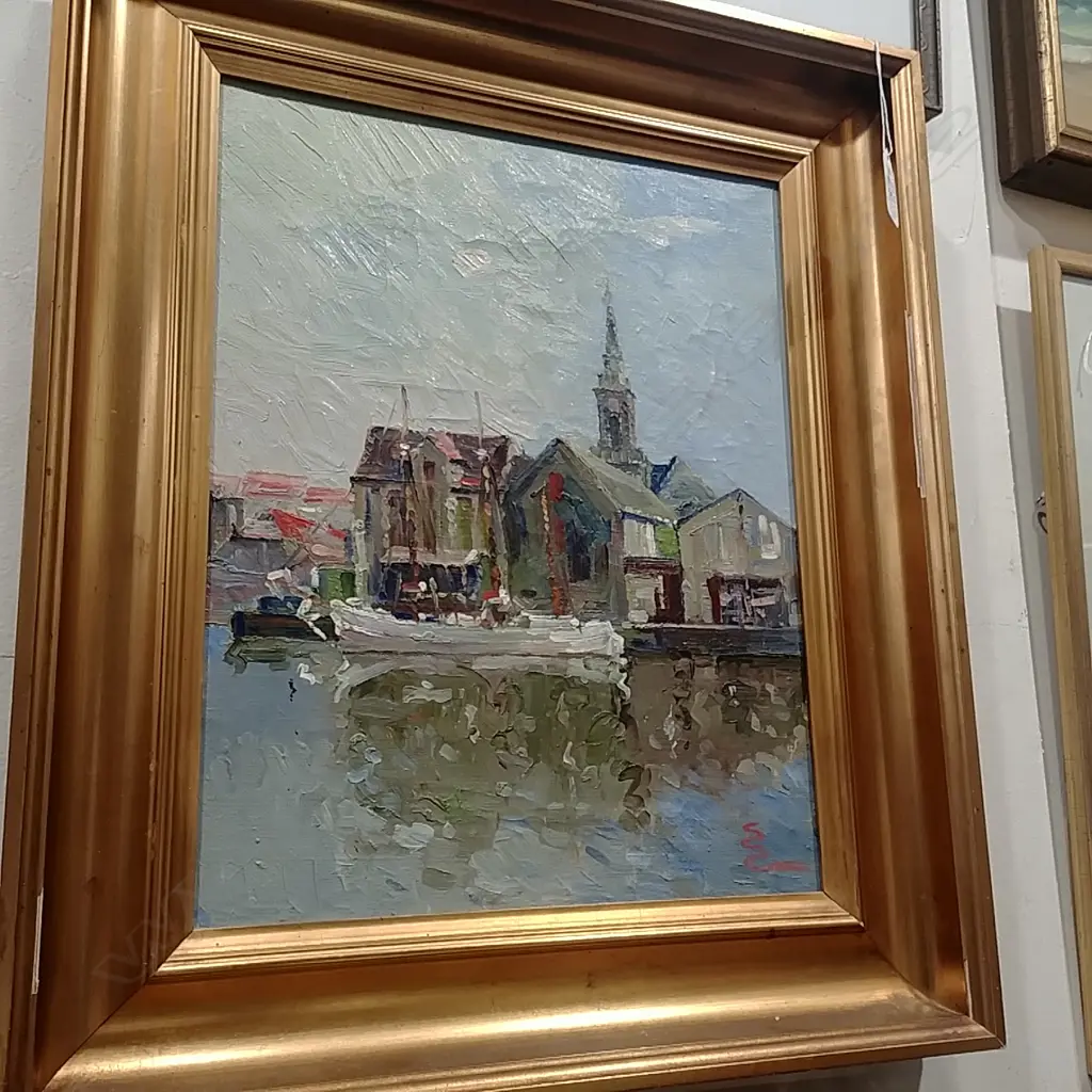 OIL DANISH FISHING VILLAGE Image 1++