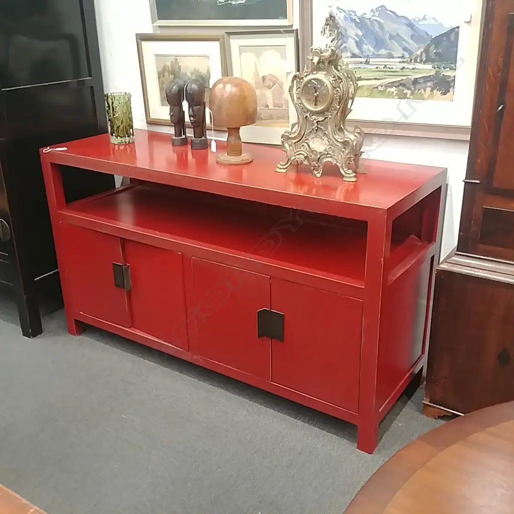RED LACQUER SIDE BOARD Image 1++