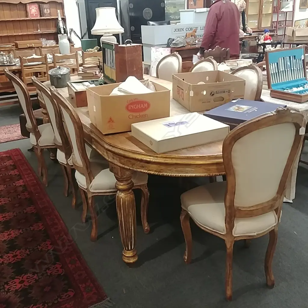 FRENCH STYLE DNING TABLE & 8 CHAIRS Image 1++