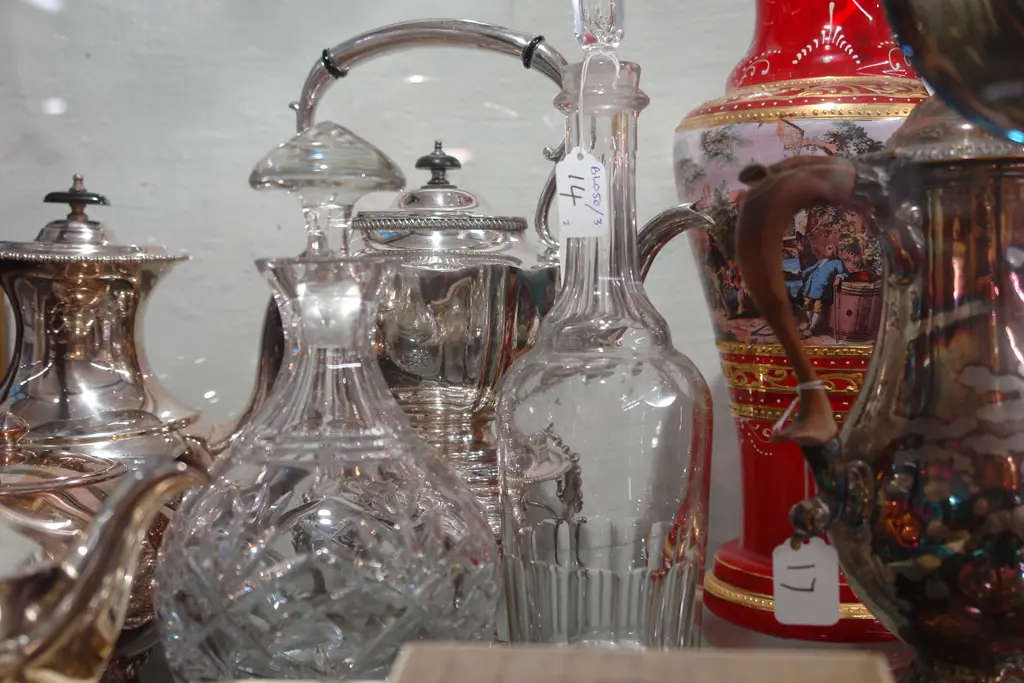 2 GLASS DECANTERS  Image 1++
