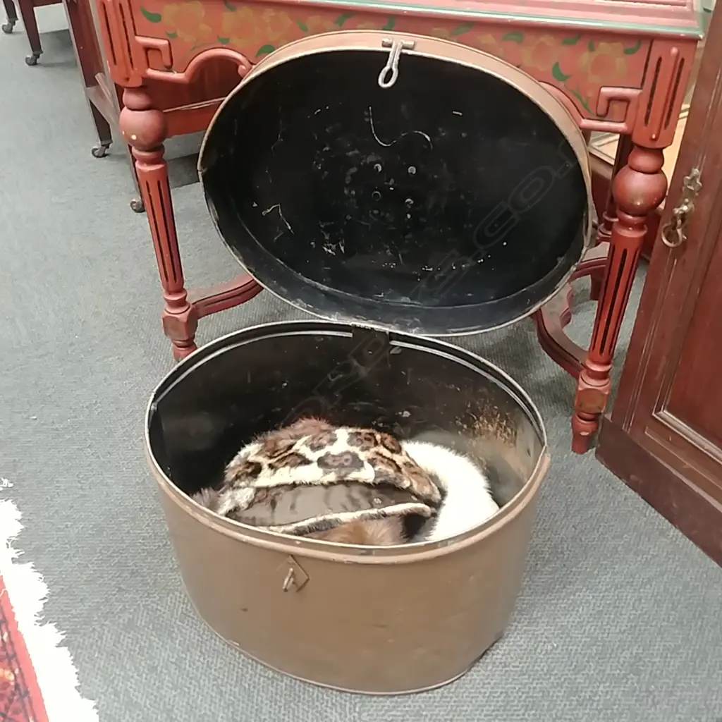 HAT BOX WITH 5 COLLARS FUR Image 1++