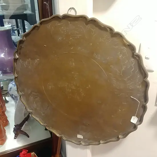 CHINESE BRASS TABLE TOP TRAY
