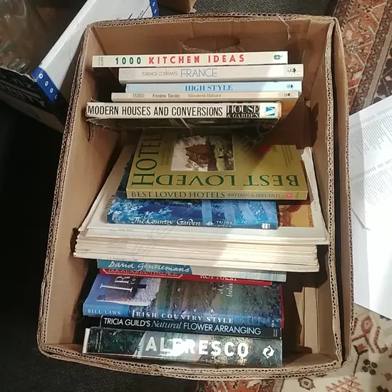 BOX OF ART BOOKS ETC