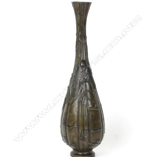 A Japanese Meiji period bronze vase