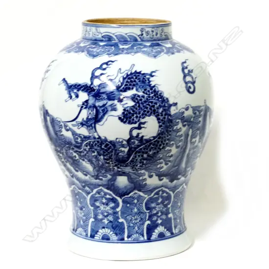 A Chinese blue and white vase