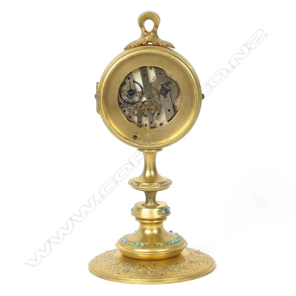 A European small gilt bronze table clock Image 1++