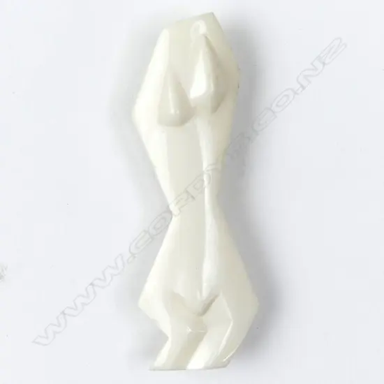 Doug Marsden carved bone stylised female nude brooch