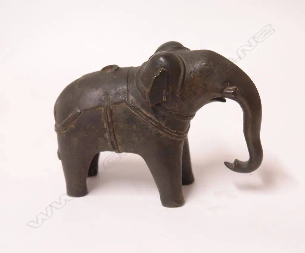 An antique Indian bronze of a standing elephant Image 1++