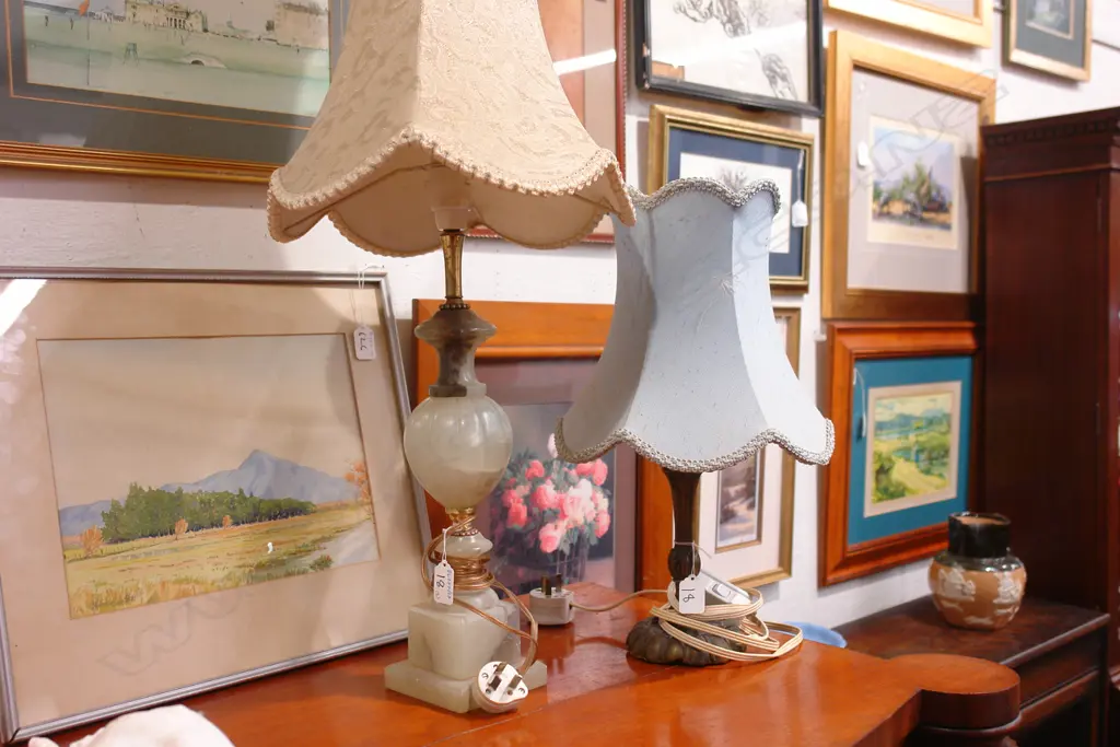 2 SIDE LAMPS ALABASTER ETC Image 1++