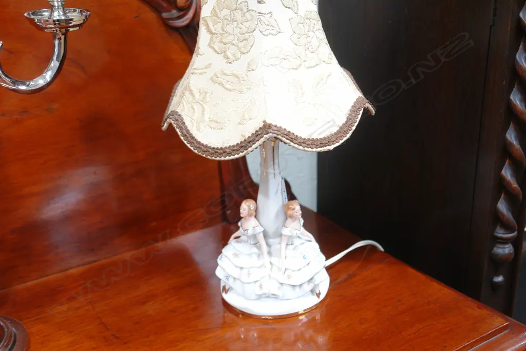 SMALL GERMAN CHINA LAMP Image 1++