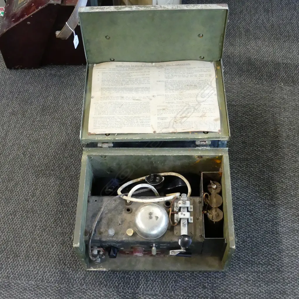 2 1943 WIRELESS REMOTE CONTROL SETS, UNIT NO.1 CANADA, NO. 015896 Image 1++