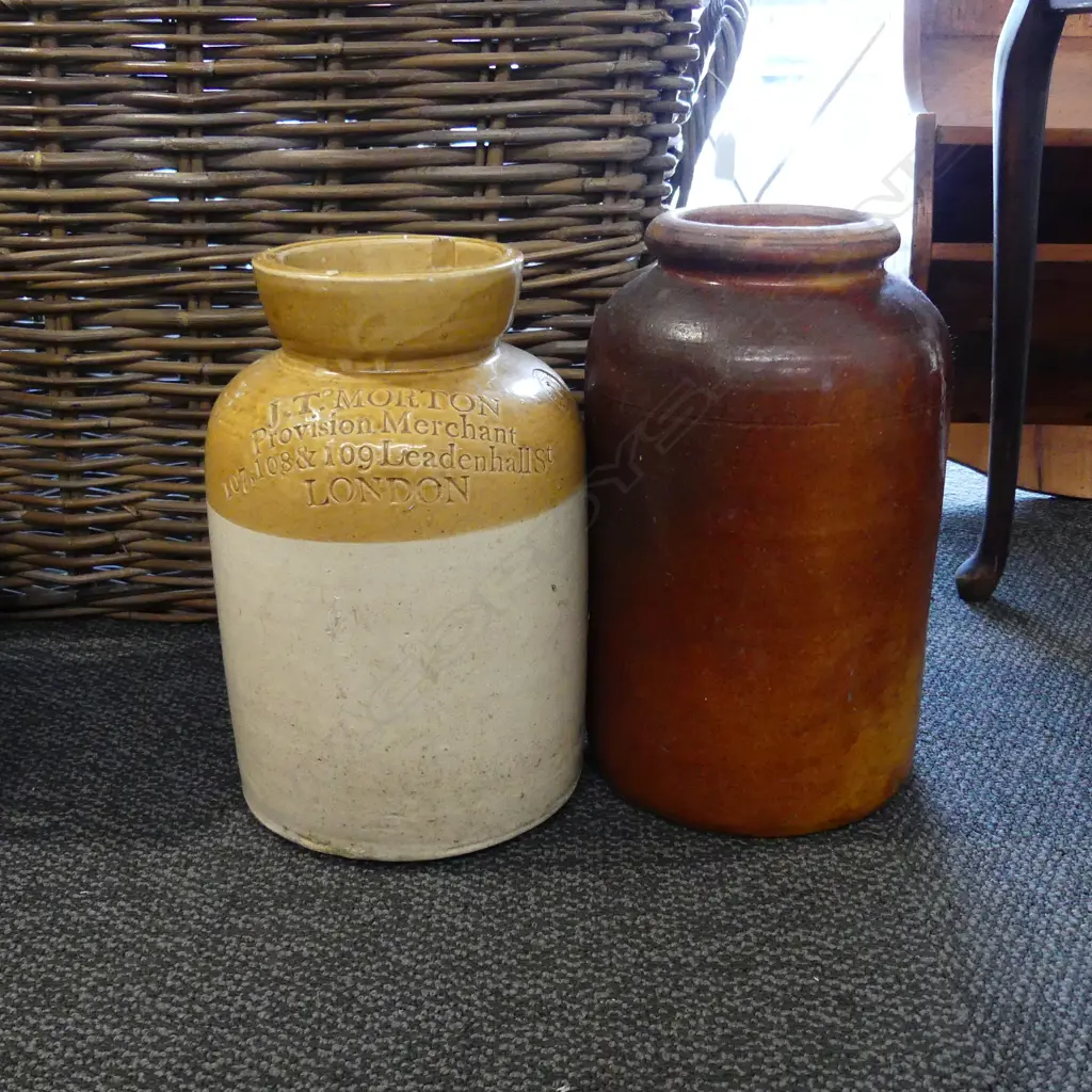 2 STONEWARE JARS - LUKE ADAMS Image 1++
