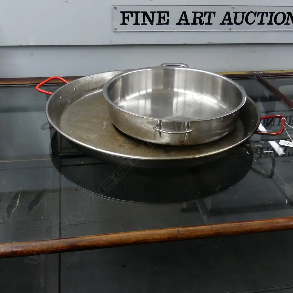 2 LARGE COOKING PANS - PAELLA ETC Image 1++