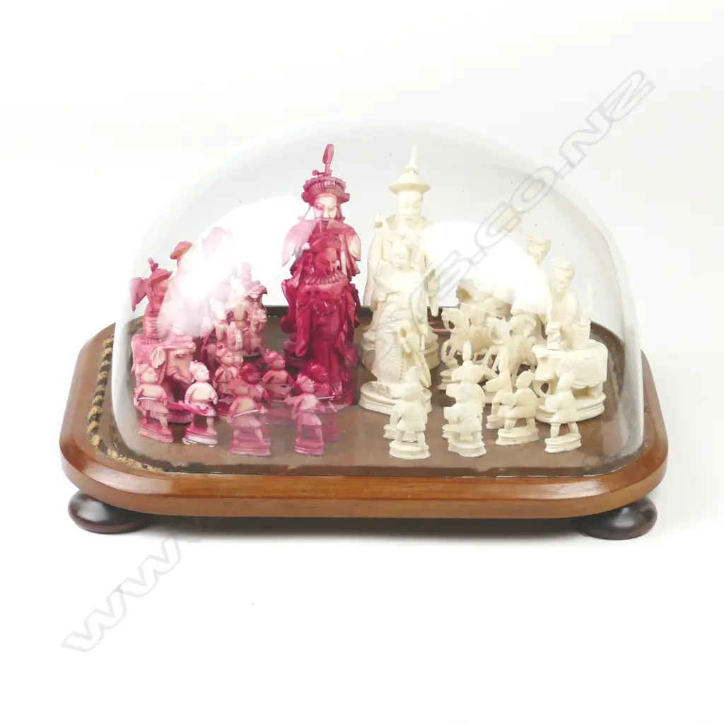 An old Chinese carved chess set Image 1++