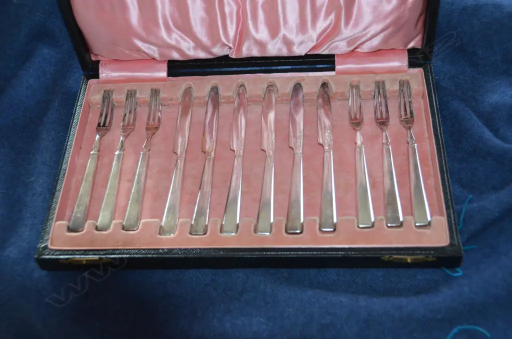 SET OF 6 EP FRUIT KNIVES AND FORKS Image 1++