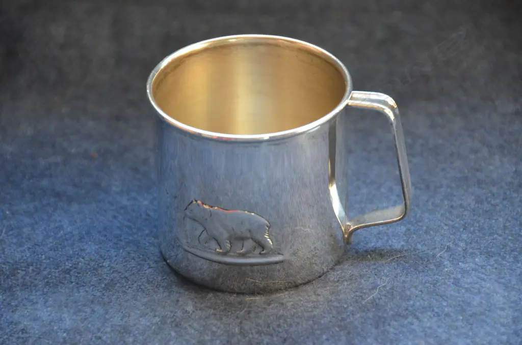 SILVER NORWEGIAN CHRISTENING MUG 1970 Image 1++