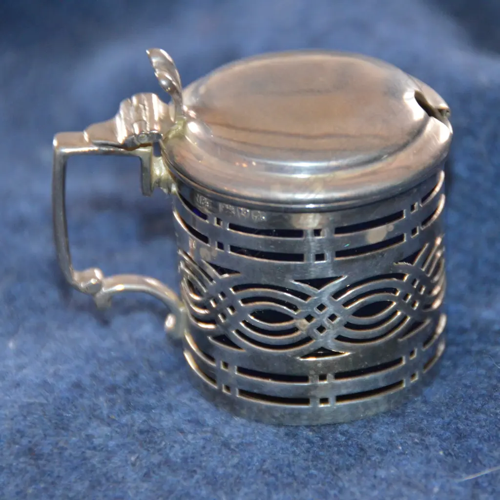 SILVER MUSTARD POT 1901 Image 1++