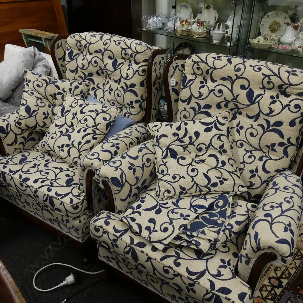 RP OF MAHOGANY FRAMED ARMCHAIRS Image 1++