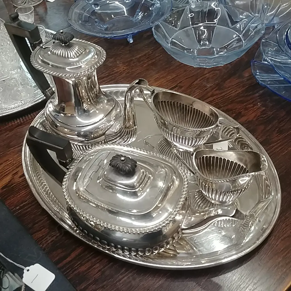 EPNS TEA SET ON TRAY` Image 1++