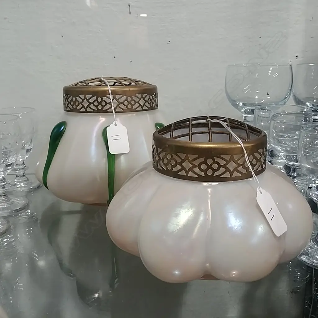 2 ART NOUVEAU POSY VASES 1 A/F Image 1++