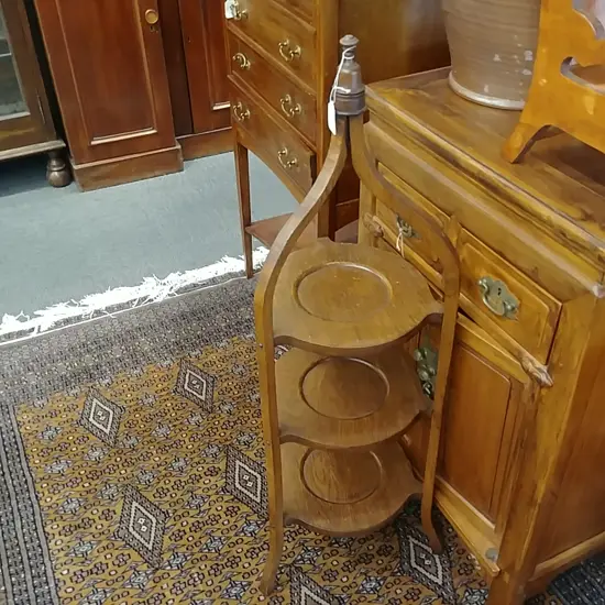 3 TIER WOODEN CAKE STAND 