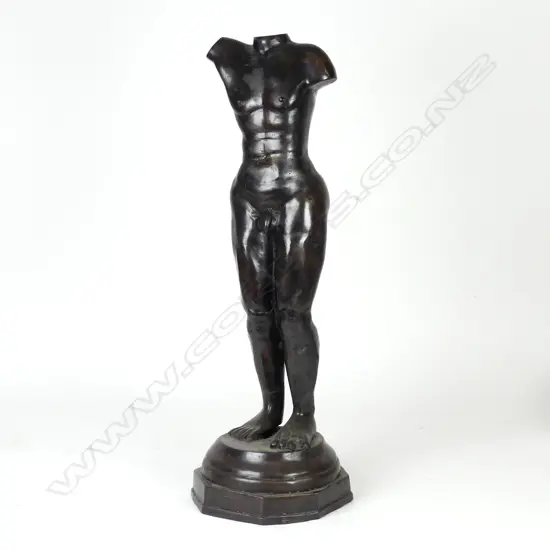 A 20thC classical bronze male torso
