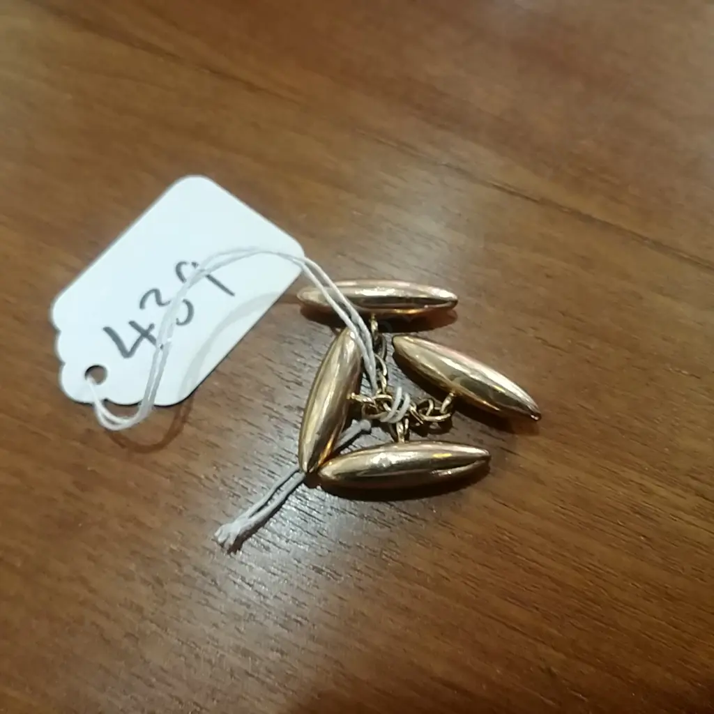 9CT ROSE GOLD CUFFLINKS 4.5gm Image 1++
