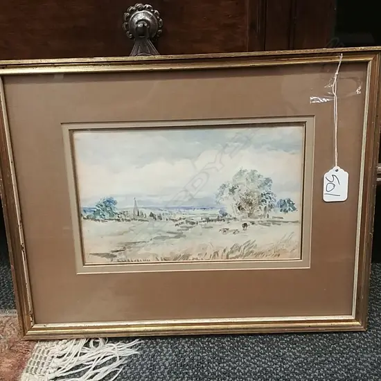P. WESTLAND WATERCOLOUR - 1853 PASTORAL SCENE