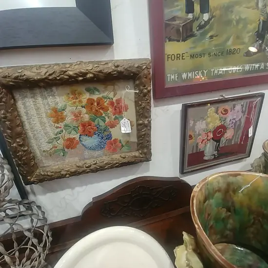 2 EMBROIDERY STILL LIVES C1920